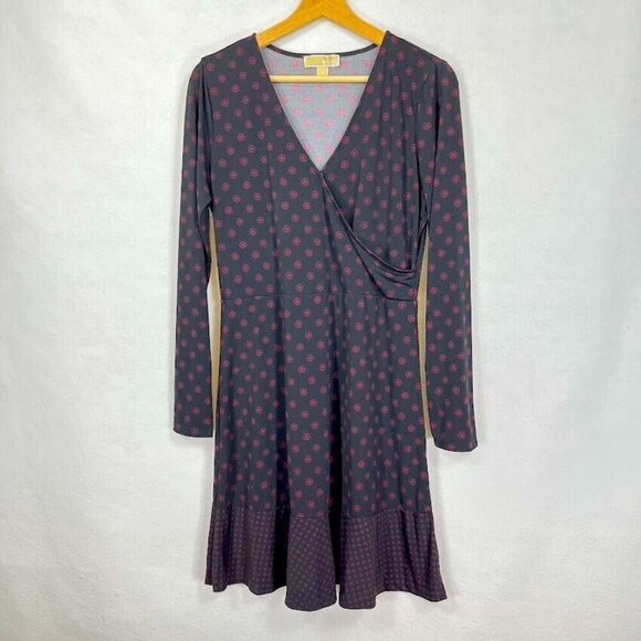 Michael Michael Kors Faux Wrap Dress Boho Academia Career Whimsy Flirty - Picture 1 of 8